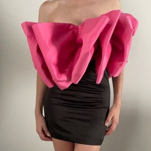Rotate Black and Pink Bow Dress